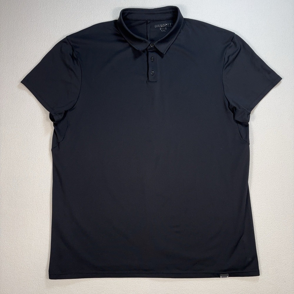Barbell Apparel Polo Men's 2XL Black Stretch Gym Workout Training Shirt